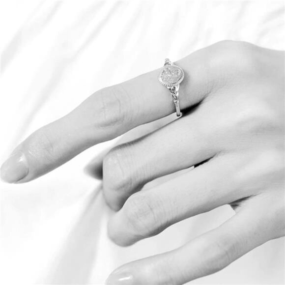 Jewelers Stainless Steel Leaf Flower Signet Style Wedding Statement - Picture 2 of 3